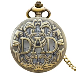 Retro Charm Neutral Fashion Hollow Dad Carving Quartz Steampunk Pocket Watch Necklace Pendant Gift for Father