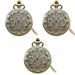 Retro Charm Neutral Fashion Hollow Dad Carving Quartz Steampunk Pocket Watch Necklace Pendant Gift for Father