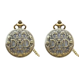 Retro Charm Neutral Fashion Hollow Dad Carving Quartz Steampunk Pocket Watch Necklace Pendant Gift for Father