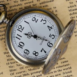 Bronze gear design Quartz pocket watch Unisex fashion Arabic digital men's Watch Necklace Pendant timepiece gift