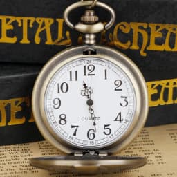 Bronze gear design Quartz pocket watch Unisex fashion Arabic digital men's Watch Necklace Pendant timepiece gift