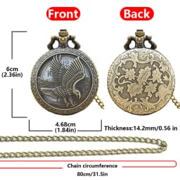 Retro Charm Neutral Fashion Hollow Eagle Carving Quartz Pocket Watch Steampunk Men's and Women's Necklace Pendant Gift