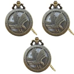 Retro Charm Neutral Fashion Hollow Eagle Carving Quartz Pocket Watch Steampunk Men's and Women's Necklace Pendant Gift