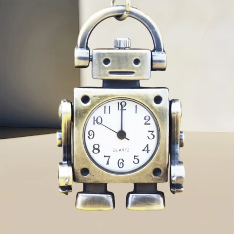 Retro Charm Neutral Fashion Robot Appearance Quartz Steampunk Pocket Watch Men's and Women's Necklace Pendant Gift