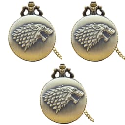 Retro Charm Neutral Fashion Wolf Head Carving Quartz Pocket Watch Steampunk Men's and Women's Necklace Pendant Gift