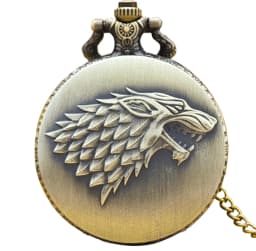 Retro Charm Neutral Fashion Wolf Head Carving Quartz Pocket Watch Steampunk Men's and Women's Necklace Pendant Gift