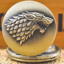Retro Charm Neutral Fashion Wolf Head Carving Quartz Pocket Watch Steampunk Men's and Women's Necklace Pendant Gift