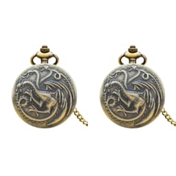 Retro Charm Neutral Fashion Three Headed Dragon Carving Quartz Steampunk Pocket Watch Men's And Women's Necklace Pendant Gift