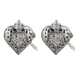 Retro Charm Neutral Fashion Heart Shaped Hollow Small Quartz Steampunk Pocket Watch Men's and Women's Necklace Pendant Gift