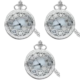 Retro Charm Neutral Fashion Hollow Gear Carving Quartz Steampunk Pocket Watch Men's and Women's Necklace Pendant Gift
