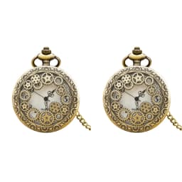 Retro Charm Neutral Fashion Hollow Gear Carving Quartz Steampunk Pocket Watch Men's and Women's Necklace Pendant Gift