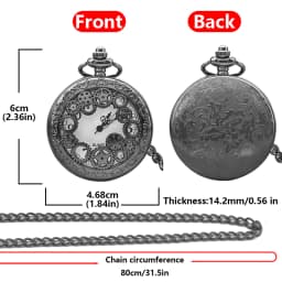 Retro Charm Neutral Fashion Hollow Gear Carving Quartz Steampunk Pocket Watch Men's and Women's Necklace Pendant Gift