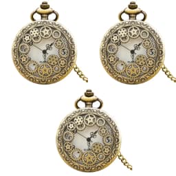 Retro Charm Neutral Fashion Hollow Gear Carving Quartz Steampunk Pocket Watch Men's and Women's Necklace Pendant Gift