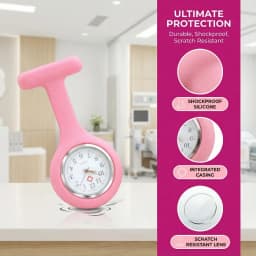 Silicone Nurse Fob Watch, Clip‑on Brooch Quartz Pocket Watch, Medical Hanging Watch for Doctor Nurse Work Uniform Accessories