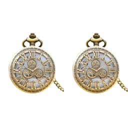 Retro Charm Neutral Fashion Hollow Gear Carving Quartz Steampunk Pocket Watch Women's and Men's Necklace Pendant Gift