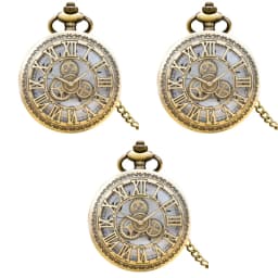Retro Charm Neutral Fashion Hollow Gear Carving Quartz Steampunk Pocket Watch Women's and Men's Necklace Pendant Gift