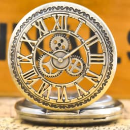 Retro Charm Neutral Fashion Hollow Gear Carving Quartz Steampunk Pocket Watch Women's and Men's Necklace Pendant Gift