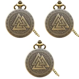 Retro Charm Neutral Fashion Viking Style Carving Quartz Steampunk Pocket Watch Men's and Women's Necklace Pendant Gift