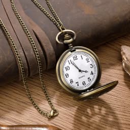 2026 New Antique Steampunk Vintage Roman Numerals Quartz Pocket Watch Bronze Case Necklace Pendant Clock Chain Mens Women