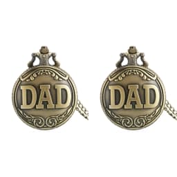 Retro Charm Neutral Fashion Hollow Dad Carving Quartz Steampunk Pocket Watch Necklace Pendant Gift for Father