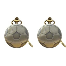 Retro Charm Neutral Fashion Football Carving Quartz Pocket Watch Steampunk Men's and Women's Necklace Pendant Gift