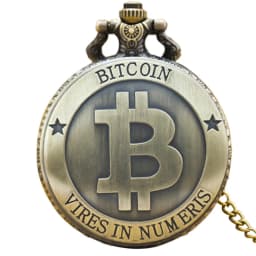 Retro Charm Neutral Fashion Hollow Bitcoin Carving Quartz Steampunk Pocket Watch Men's and Women's Necklace Pendant Gift