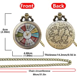 Retro Bronze Steampunk Seven-Color Roman Flip-Back Quartz Necklace Series Commemorative Pocket Watch For Male And Female Student