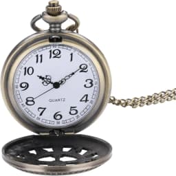Antique Bronze Hollow Pocket Watch, Steampunk Quartz Analog Watch, Vintage Pendant Watch, Classic Retro Pocket Watch with Chain