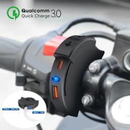 48W Motorcycle Fast Charger QC3.0 18W PD 30W Handlebar Charging Bracket Waterproof Bike Phone Charger 12/24V Socket Adapter