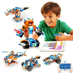 Apitor Robot Building Kit, 12-in-1 Programmable APP Remote Control RC Car, STEM Robotics Coding Set, Educational Birthday Gifts