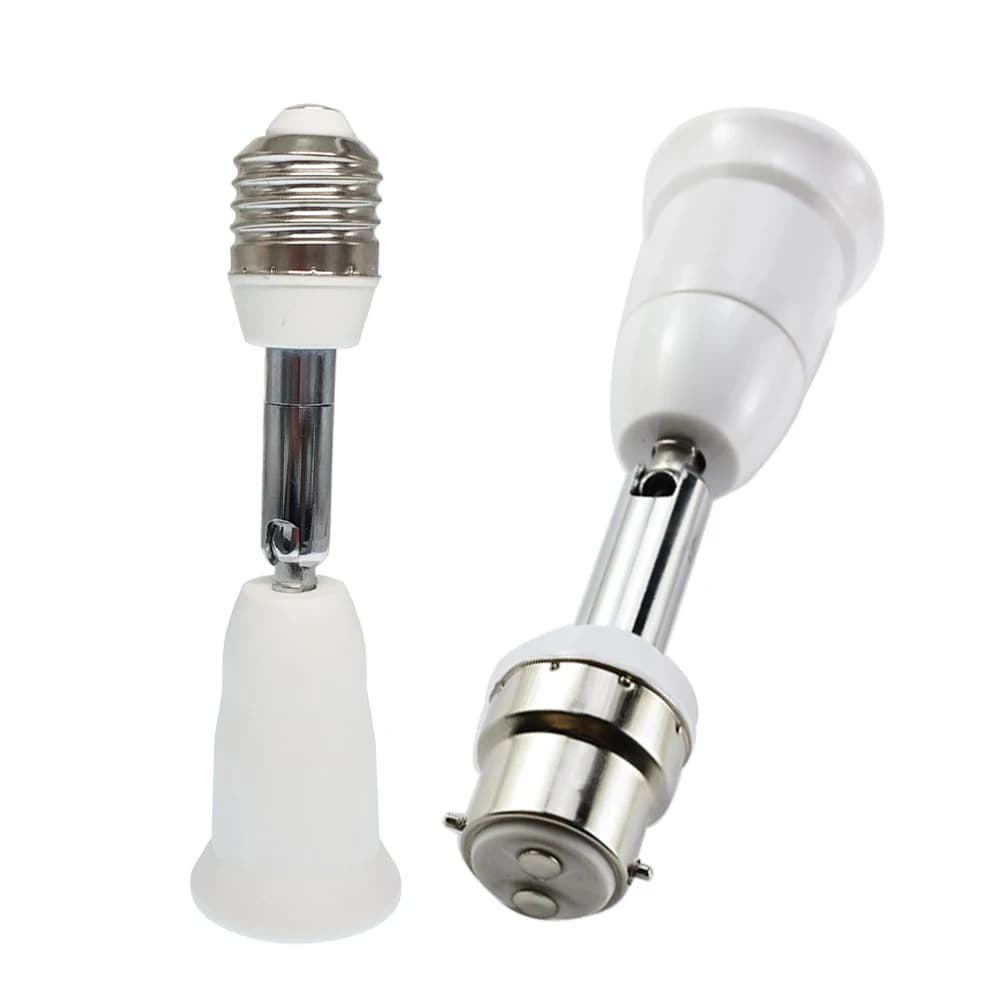 1pc E27 to E27, B22 to E27 Extender Screw E26 Bulb Holder Adapter Rotatable Bendable CFL LED Light Socket Converter