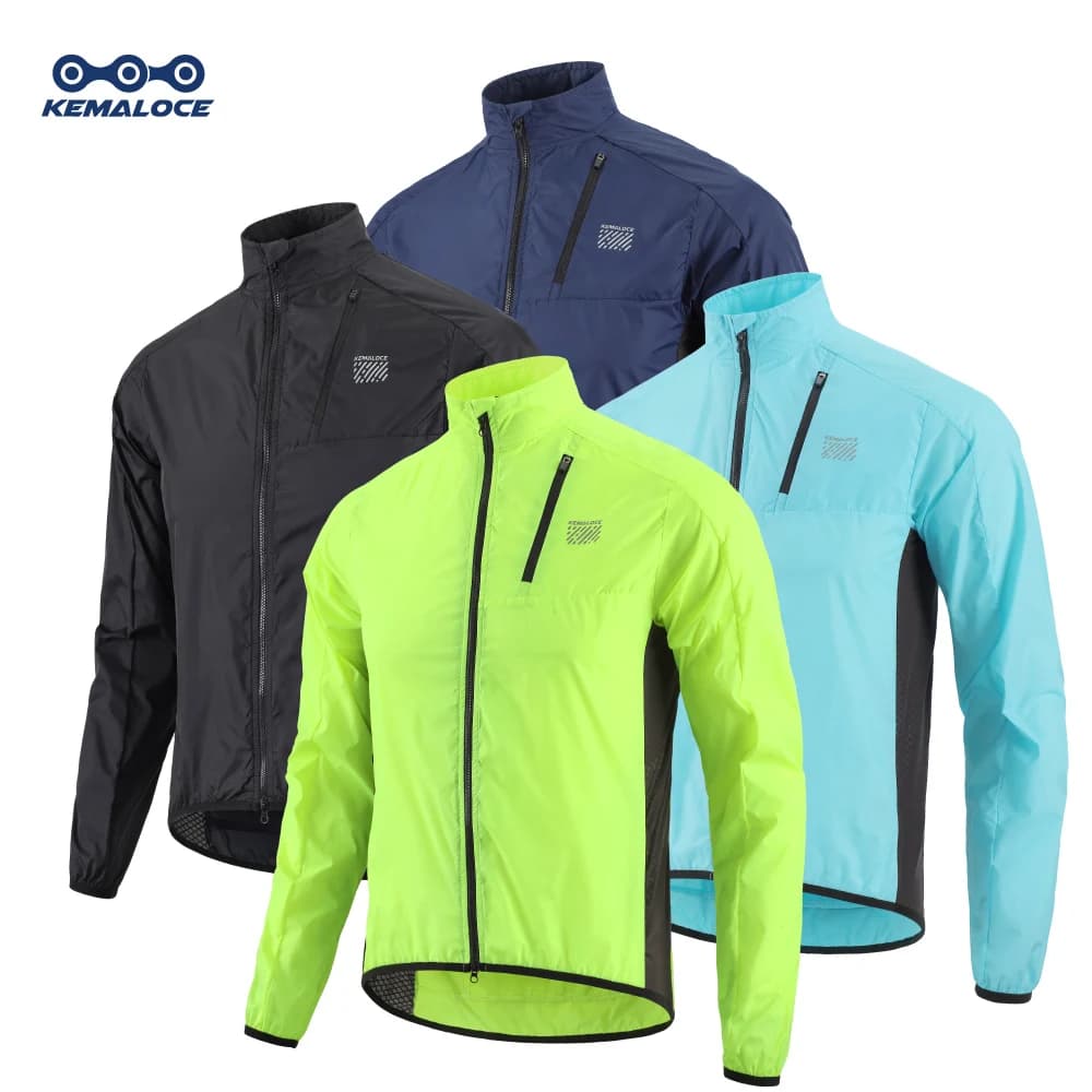 KEMALOCE Cycling Jacket Windproof Men 2026 Ultralight Long Sleeve Bike Jersey Black&Yellow Lightweight MTB Sports Windbreaker