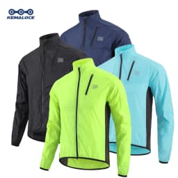 KEMALOCE Cycling Jacket Windproof Men 2026 Ultralight Long Sleeve Bike Jersey Black&Yellow Lightweight MTB Sports Windbreaker