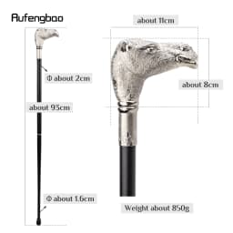 Silver Camel Head Walking Cane Fashion Walking Stick Gentleman Luxury Crosier Knob Walking Stick 93cm