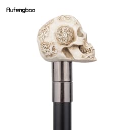 White Resin Skull Monster Head Walking Cane Fashion Decorative Steel Stick Gentleman Elegant Cosplay Cane Knob Crosier 94cm