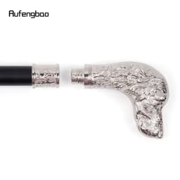 White Loyal Dog Head Walking Cane Fashion Decorative Walking Stick Gentleman Elegant Cosplay Cane Knob Crosier 93cm