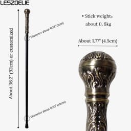 Luxury Vintage Antique Bronze Detachable Walking Cane Elegant Stick Fashion Accessory for Men And Women Party Use
