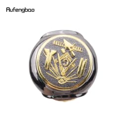 Golden Black Freemasonry Freemasons VG Totem Relief Walking Cane Fashion Walking Stick Gentleman Crosier Knob Walking Stick 93cm