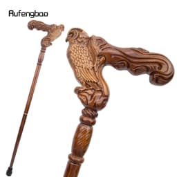 Brown Owl Eagle Wooden Fashion Stick Decorative Vampire Party Wood Cane Mace Wand Crosier 94cm Performance Stage Cane