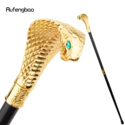 Golden Luxury Cobra Snake Handle Fashion Walking Stick Cane Elegant Crosier Knob Walking Stick 94cm Performance Stage Cane