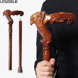 Eagle Head Wooden Walking Cane Men Detachable Reddish Brown German Beech Wood Sticks for Man And Woman Elegant Wooden Canes
