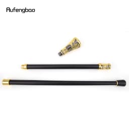 Golden Black Luxury Flower Round Handle Fashion Walking Stick for Party Decorative Walking Cane Elegant Knob Crosier Knob 93cm