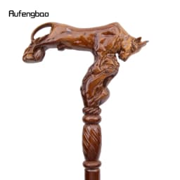 Fighting Bull Brown Wooden Fashion Stick Decorative Vampire Cospaly Party Wood Walking Cane Performance stage Cane 96cm