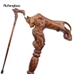 Fighting Bull Brown Wooden Fashion Stick Decorative Vampire Cospaly Party Wood Walking Cane Performance stage Cane 96cm