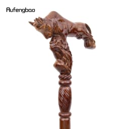 Fighting Bull Brown Wooden Fashion Stick Decorative Vampire Cospaly Party Wood Walking Cane Performance stage Cane 96cm