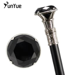 Black Diamond Type Silver Walking Cane Gentleman Elegant Fashion Decorative Walking Stick Lady Vintage Cosplay Crosier Knob Cane