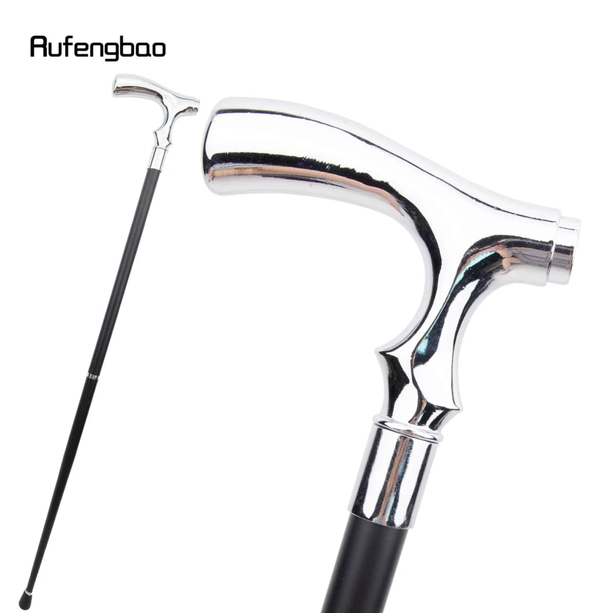 White T Shape Fashion Gentleman Decorative Stick - 36" Vintage-Inspired Cane for Cosplay, Steampunk, and Costume Parties