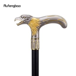 Golden Dinosaur Eagle Hawk  Walking Stick with Hidden Plate Self Defense Fashion Cane Plate Cosplay Crosier Stick 93cm