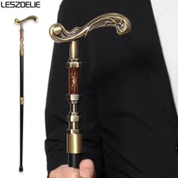 Elegant Luxury Walking Stick Men Decorative Walking Cane Women Bronze Handle Noble Pattern Fashionable Vintage Cane