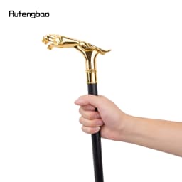 Gold Luxury Leopard with Tail Fashion Walking Stick for Party Decorative Walking Cane Elegant Crosier Knob Walking Stick 93cm